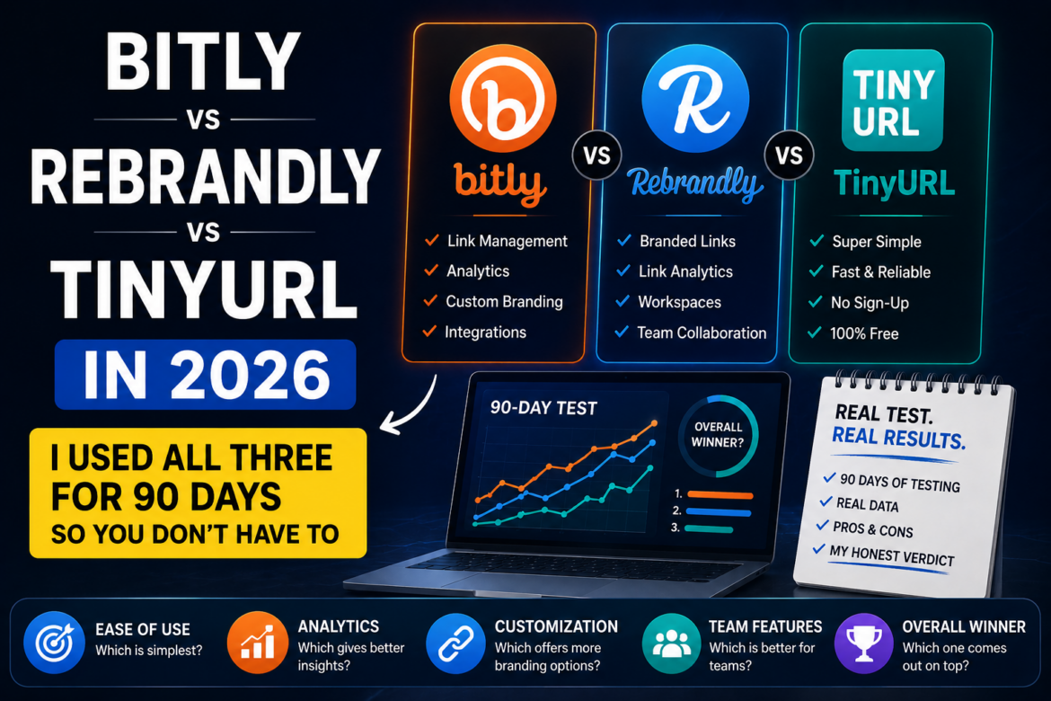 Bitly vs Rebrandly vs TinyURL in 2026 I Used All Three for 90 Days So You Don't Have To